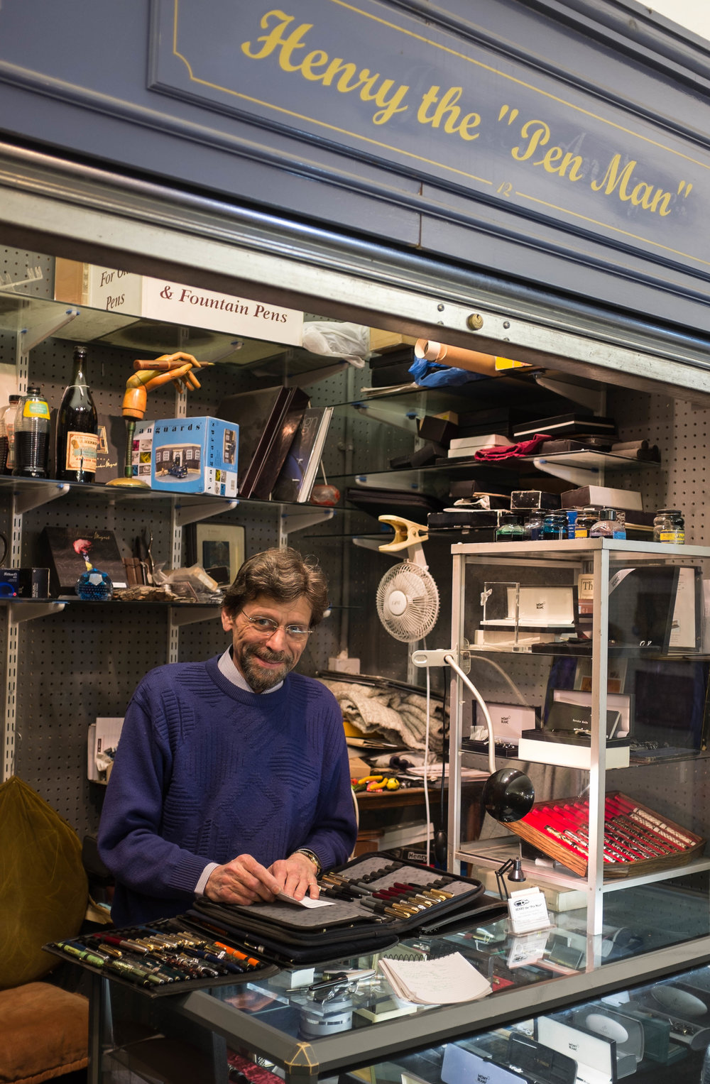   Henry the Pen Man in London’s Portobello Road market is the man to see if you fancy a vintage writing implement (image Mike Evans)  